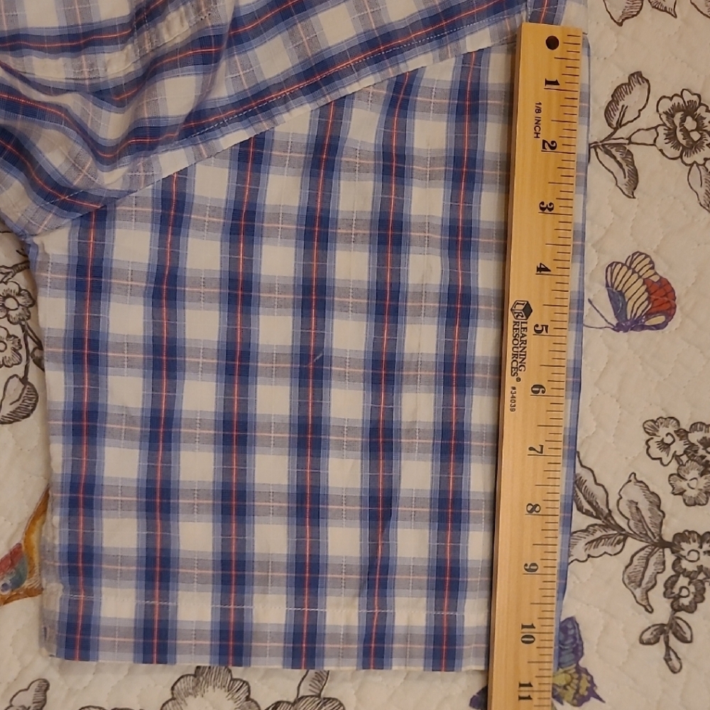 Wrangler George Strait Men's White and Blue Checkered S/S Button Shirt-Sz M - Picture 11 of 11